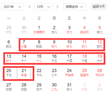 大雪过后几天进九2021
