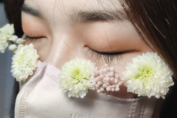 口罩花拍照怎么拍出高级感