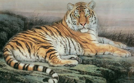 客厅挂老虎画好吗