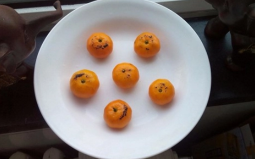 烤橘子要烤到皮黑吗