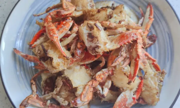 炸梭子蟹用生粉还是面粉